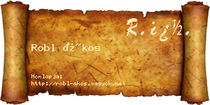 Robl Ákos névjegykártya